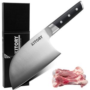 Serbian Cleaver Knife 7” High Carbon Stainless Steel Bone Chopping Tang Handle